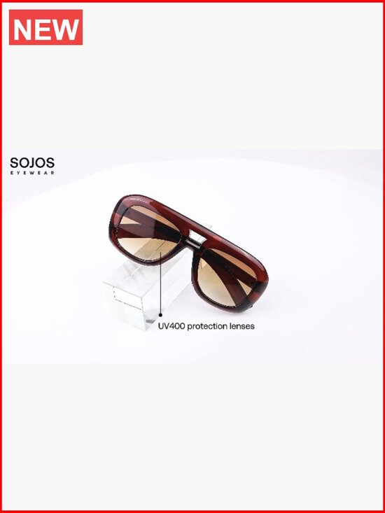 Retro Oversized Aviator Sunglasses Square Vintage 90s UV400 Protection